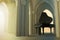 Grand piano in the gothic church