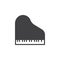 Grand piano icon vector, filled flat sign, solid pictogram isolated on white