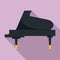 Grand piano instrument icon, flat style