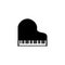 Grand piano instrument silhouette background cartoon icon top view. Vector piano keyboard