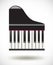 Grand piano keys icon on white background