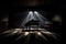 grand piano keys with a single dramatic spotlight