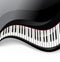 Grand piano keys wavy background