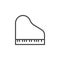 Grand piano line icon, outline vector sign, linear style pictogram isolated on white