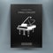 Grand piano music media design template. A4 brochure title sheet