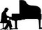 Grand piano player silhouette