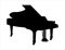 Grand piano silhouette vector art white background