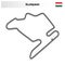 Grand prix race track for motorsport and autosport