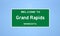 Grand Rapids, Minnesota city limit sign. Town sign from the USA