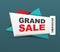 Grand sale banner with barcode.