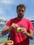 Grand Slam champion Stanislas Wawrinka of Switzerland signing autographs after practice for US Open