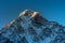 Grand snowy peak of a mountain in the Everest region. Lobuche, N