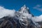 Grand snowy peak of a mountain in the Everest region. Lobuche, N