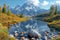 Grand teton mountain reflections in white water dam capturing the majestic scenery with pristine nature mirrored in the calm
