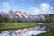 Grand Teton mountains in morning light