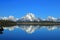 Grand Teton National Park with Mount Moran behind Jackson Lake, Rocky Mountains, Wyoming, USA