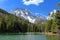 Grand Teton National Park, Wyoming, Mount Moran rising behind String Lake in the Grand Teton Range of the Rocky Mountains, USA