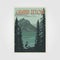 Grand teton national perk poster vector vintage illustration design, grant teton lake and mountain poster