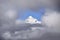 Grand Teton peak in cloud frame, Wyoming, USA