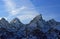 Grand Teton Peaks at sunset in the Bridger-Teton National Forest in Wyoming