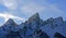 Grand Teton Peaks at sunset in the Bridger-Teton National Forest in Wyoming