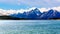 Grand Teton and surrounding mountains in the Teton Mountain Range west of Jackson Lake in Grand Teton National Park