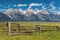 Grand Tetons and corral fence