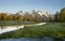 Grand Tetons mountains with river below