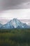 Grand Tetons National Park View with gloomy dark skies