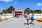 Grand Turk, Turks and Caicos Islands - April 03 2014: Passengers arrive in Grand Turk