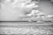 Grand Turk, Turks and Caicos Islands - December 29, 2015: powerboats in turquoise sea on cloudy sky. Boats on idyllic