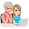 Granddaughter Helping Grandmother With Internet