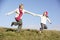 Granddaughter Running With Grandmother