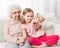 Granddaughter taking selfie with great-grandmother