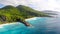 Grande Anse aerial view - La Digue Island, Seychelles