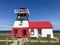 Grande Anse New Brunswick lighthouse painted in Acadian flag