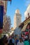 Grande Rue and Jama El Hamra mosque minaret. Fez El Jdid, Morocco.