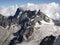 Grandes Jorasses 4,208 m 13,806 ft and Dent du Geant mountain, Haute-Savoie, France.