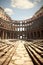 grandeur of history with a wide shoot capturing the Colosseum\\\'s expansive interior.