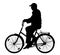 Grandfather on bicycle silhouette, vector