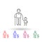 Grandfather, grandson multi color icon. Simple thin line, outline vector of family life icons for ui and ux, website or mobile