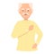 Grandfather heart pain icon cartoon vector. Heart attack