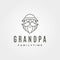 Grandfather line art logo vector symbol illustration design