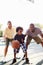 Grandfather With Son And Grandson Playing Basketball