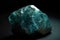 Grandidierite is a rare precious natural geological stone eremite on a black background in low key. AI generated.