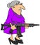 Grandma with an assault rifle