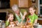 Grandma baking cookies in the kitchen