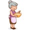 Grandma cooking. Vector illustration