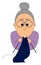 Grandma with glasses, illustration, vector