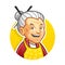 Grandma or granny mascot character logo design, vector format